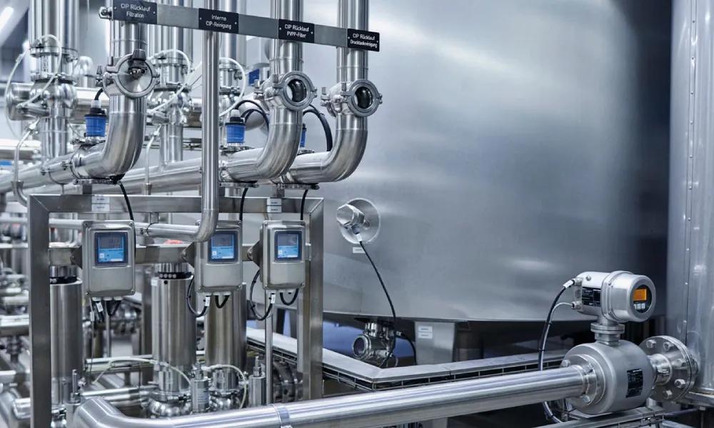 Medición y detección de nivel en depósitos de almacenamiento de productos de limpieza de sistemas CIP