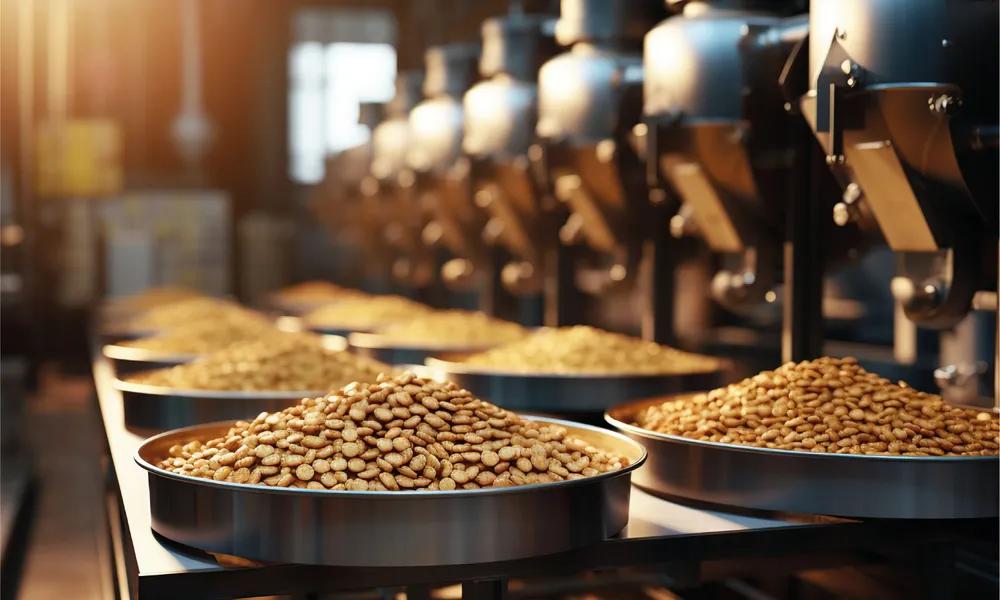 Mezcla, extrusión y secado en la producción de alimentos 