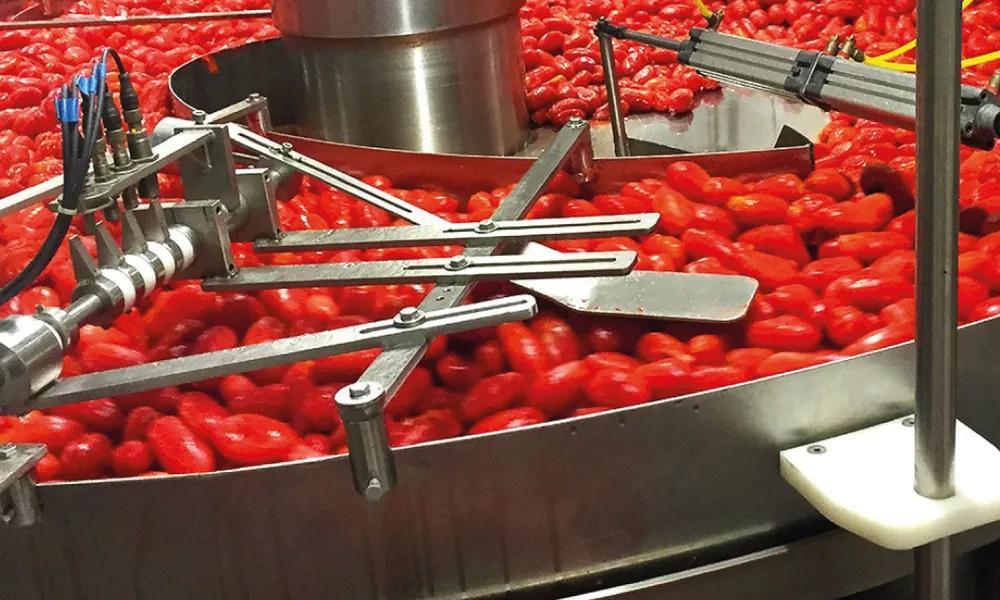 Medición y detección de nivel en trituradores de tomate